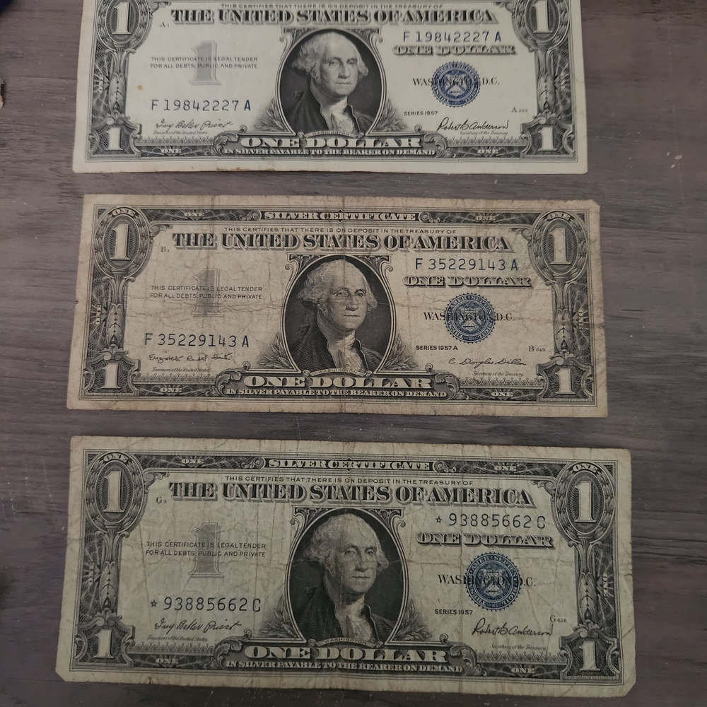 Vintage One Dollar Silver Certificates